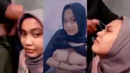 Hijab Cantik Sepong Crot di Muka
